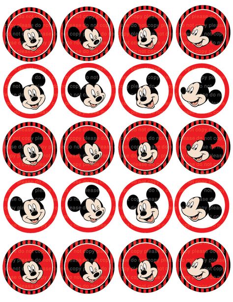 Mickey Mouse Cupcake Toppers Printables Mickey Mouse Cupcake, Mickey Mouse Cups, Mickey Cupcakes, Γενέθλια Mickey Mouse, Mickey Mouse Cake Topper, Mickey Mouse Classroom, Mickey Mouse Printables, Mickey Mouse Stickers, Mickey Mouse Cupcakes