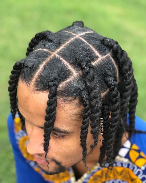 Jen!👸🏾 on Instagram: “Men Jumbo Twists🤩✨ . . . @j_.styless @j_.styless @j_.styless . . . . . . #twiststyles #twist #twistbraids #twists #mentwists #menstyle…” Mens Twists Hairstyles, Twist Box Braids, Baby Boy Hairstyles, Big Braids, 70s Hair, Braids For Boys, Mens Braids Hairstyles, Braided Cornrow Hairstyles, Mens Braids