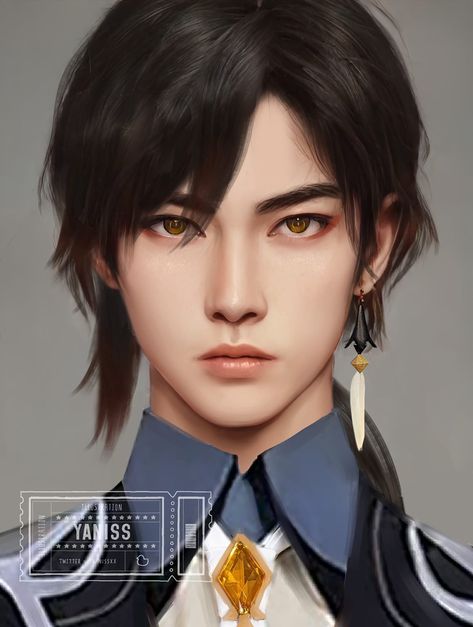 Zhongli | Genshin Impact | by Yaniss #genshinimpact #art Zhongli Genshin Impact, Semi Realism, Pokemon Coloring, Mystic Messenger, Realistic Art, Semi Truck, Picture Search, Drawing Reference Poses, Coloring Pictures