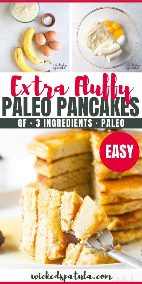 Almond Flour Banana Pancakes, Paleo Smoothie Recipes, Paleo Banana Pancakes, Fluffy Banana Pancakes, Almond Flour Banana, Paleo Breakfast Easy, Almond Flour Pancakes, Banana Waffles, Paleo Pancakes