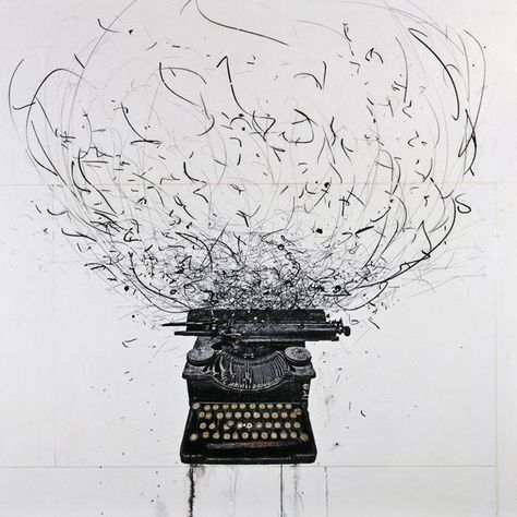 Andre Petterson Art Et Illustration, Writing Life, Drawing Images, Typewriter, Artsy Fartsy, Artist Inspiration, Cool Art, Art Photography, Oeuvre D'art