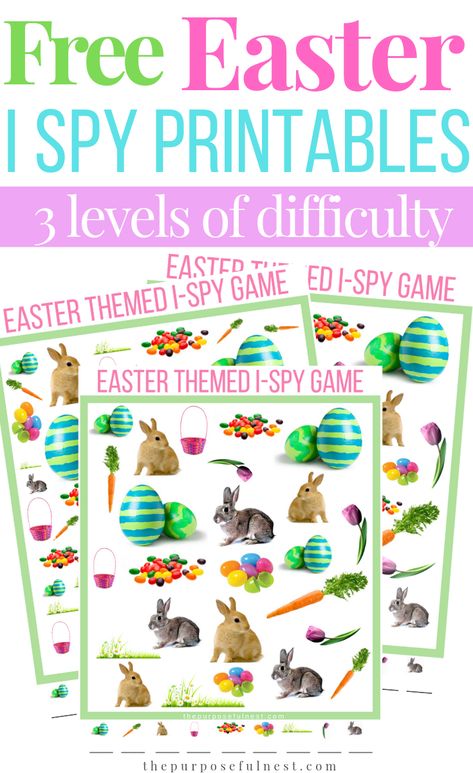 Looking for fun Easter activities for kids and preschoolers. Check out this Free Printable Easter Spy Game! A simple and fun seek and find activity kids will love. 3 levels of difficulty. Easy, medium, and hard. #easter #spring #kidactivities Spy Games For Kids, Printable Easter Activities, Easter Games For Kids, Easter Crafts Preschool, Counting Objects, Easter Activity, Holiday Activities For Kids, Easter Printable, Easter Activities For Kids