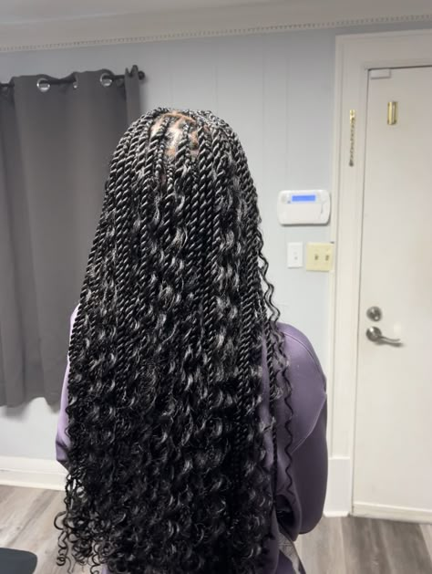 Goddess Twist Hairstyles, Knotless Boho Twist, Twist Goddess Braids, Goddess Twists, Goddess Braid, Braids Goddess, Knotless Box Braids, Braids Ideas, Boho Twists