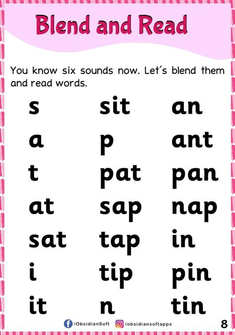 Jolly Phonics Group 1 worksheets (s, a, t, i, p, n) Writing Worksheets For Kids, Jolly Phonics Printable, Free Phonics Activities, Jolly Phonics Activities, Preschool Phonics, Phonics Chart, Kids Handwriting Practice, Cvc Words Worksheets, Phonics Blends