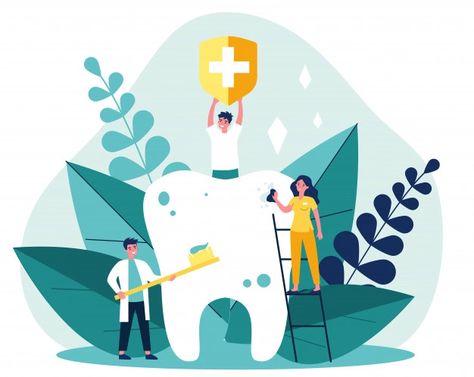 Tooth Illustration, Teeth Illustration, Tooth Icon, Kids Dentist, Kids Teeth, Mint Green Background, Big Teeth, Loose Tooth, Tiny People