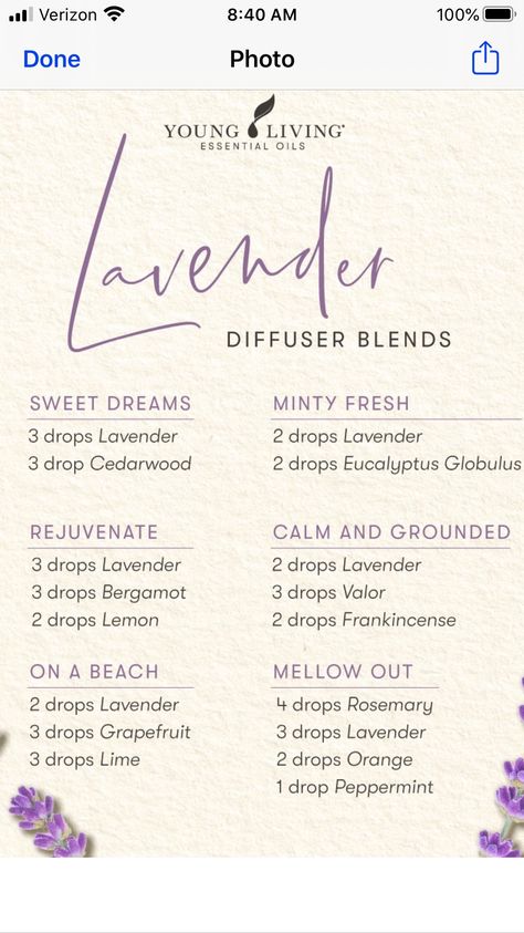 Lavender Diffuser Blends, Perfume Homemade, Diy Perfumes, Lavender Diffuser, Diy Lotions, Homemade Clothes, Eo Blends, Essential Oil Diffuser Blends Recipes, Young Living Essential Oils Recipes