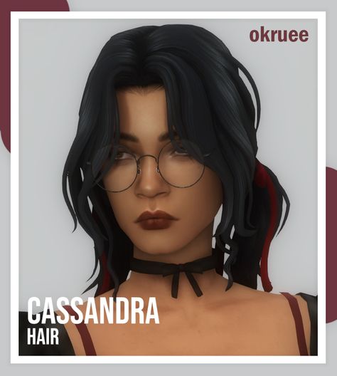 cassandra hair | okruee on Patreon Sims 4 Cc Hair Female Goth, Sims 4 Cc Pigtails Maxis Match, Sims Pigtails, Ts4 Goth Hair, Sims 4 Pigtails Maxis Match, Sims 4 Cc Hair With Highlights, Sims 4 Hair Pigtails, Sims 4 Bow Hair, Sims 4 Cc Accessories Hats