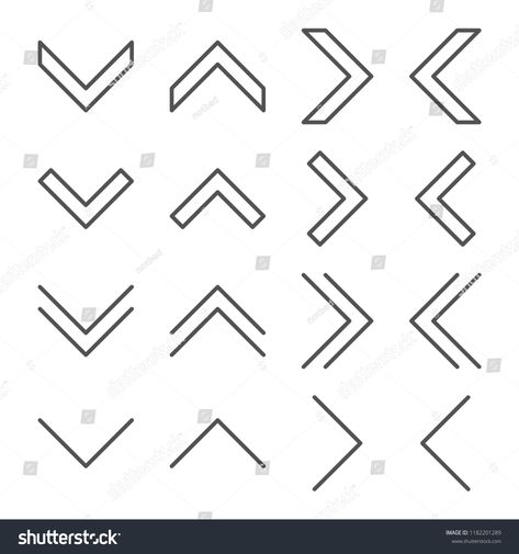 Line vector arrows icon set. Outline chevron symbols collection for website design, mobile application, ui. Editable stroke. Vector illustration. Eps10. chevron#Outline#collection#symbols Mobile Application Ui, Website Design Mobile, Line Vector, Mobile Application, New Pictures, Royalty Free Photos, Icon Set, Create Yourself, Website Design