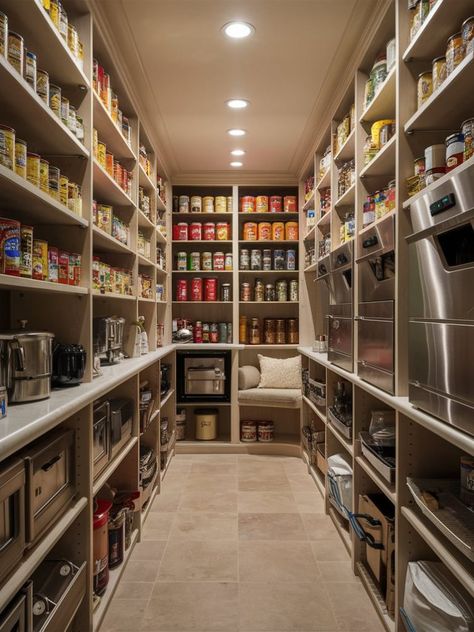 Basement Food Storage Ideas, Basement Pantry Storage, Basement Food Storage, Costco Pantry, Canning Room, Basement Pantry, Basement Storage Ideas, Food Storage Rooms, Basement Organization