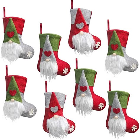 Gnome Stocking, Novogodišnji Ukrasi, Stocking Decorations, Christmas Ideas Diy, Home Christmas Decorations, Grey Home, Christmas Felt, Diy Gnomes, Xmas Stockings