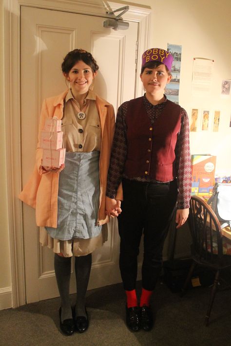 Agatha And Zero Costume, Wes Anderson Couples Costumes, Grand Budapest Hotel Halloween Costume, Quirky Costume Ideas, Wes Anderson Couple Costume, Halloween Costumes Wes Anderson, Film Couple Costumes, Grand Budapest Hotel Outfit, Niche Couple Halloween Costumes