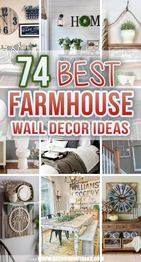 Farmhouse Wall Decor Living Room, Farmhouse Wall Decor Ideas, Sala Vintage, Diy Farmhouse Ideas, Best Farmhouse, Dining Room Wall Decor, Modern Farmhouse Living Room, Wall Decor Ideas, Farmhouse Decor Living Room