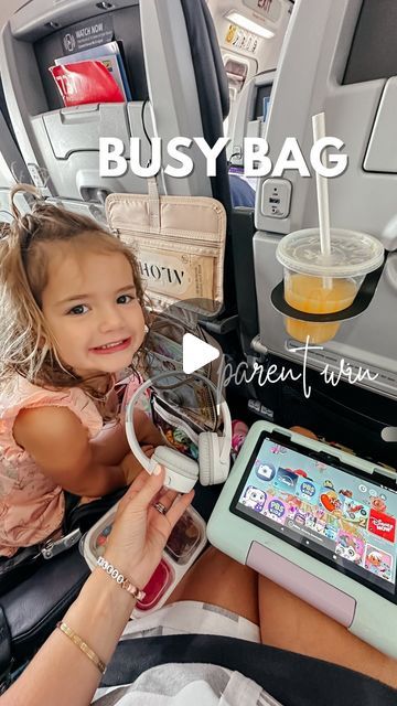 Katie Maynard • SimplyKatieLynn on Instagram: "Comment BUSY BAG for all the details and links!

The bag for all the places! Take this on a plane.. to the restaurant.. keep it in the car! We love our busy bags and the hook was perfect for the ✈️ 

#momhacks #travelhacks #momwin #travelingwithkids #disneyland #disneyprincess #disney #busybags #activitiesforkids #parenting #momhack #diyhome" Traveling With Toddlers On A Plane, Toddler Plane Activities, Toddler Travel Essentials, Toddler Travel Bag, Toddler Airplane Activities, Airplane Activities, Mom Travel, Busy Bags, Toddler Travel