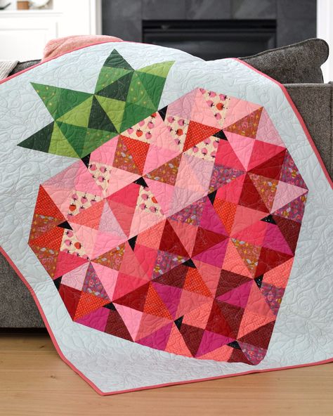 Sweet Strawberry Quilt Along: Prep Weeks – The Cloth Parcel Fruit Quilt Pattern, Strawberry Quilt Pattern, Strawberry Quilts, Strawberry Shortcake Quilt Pattern, Apple Core Quilt Pattern, Fruit Quilt, Strawberry Quilt, Strawberry Fabric Pattern, Strawberry Crafts