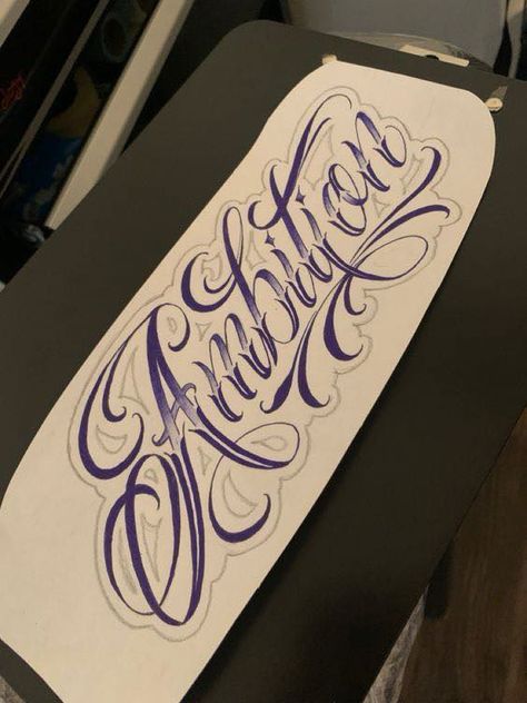 Lettering Design Tattoo, Mexican Lettering Tattoo, Chicana Letters, Chicano Lettering Drawing, Ambition Drawing, Chicana Lettering, Cholo Lettering, Lettering Cholo, Chicano Lettering Tattoo