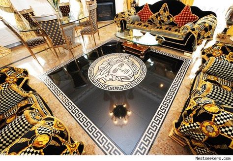 Love Versace? Enough to Live in a Home Covered in the Look? - AOL ... Versace Home Decor, Versace Furniture, Versace Bedding, Versace Wallpaper, Versace Mansion, House Of Versace, Home Decor Brands, Versace Home, Luxury Decor