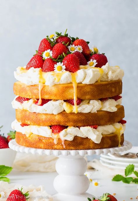 The Loopy Whisk, Cake With Fresh Strawberries, Loopy Whisk, Gluten Free Lemon Cake, Strawberry Lemonade Cake, Strawberry Lemon Cake, Lemonade Cake, Cake Summer