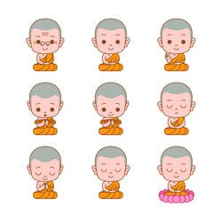 Monk Cartoon, Cartoon Outline, Cartoon Present, Funny Cartoon Images, Line Vector, School Craft, Cartoon People, Buddhist Monk, Buddha Art