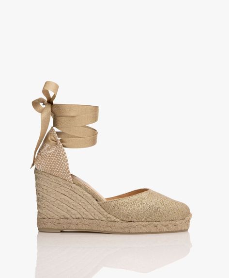 Carina 10cm Canvas Wedge Espadrilles | Castañer | PB.nl Rose Gold Accessories, Wedge Espadrilles, Shades Of Gold, Casual Style Outfits, Espadrilles Wedges, Casual Wardrobe, Sunny Days, Casual Style, Espadrilles