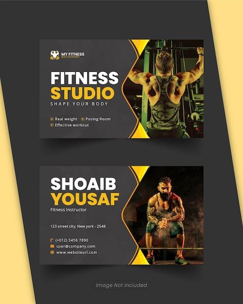 Gym Business Card, Personal Trainer Business Card, Personal Trainer Business, Fitness Business Card, Gym Business, Cover Photo Design, Social Media Business Cards, Business Card Set, Qr Code Business Card