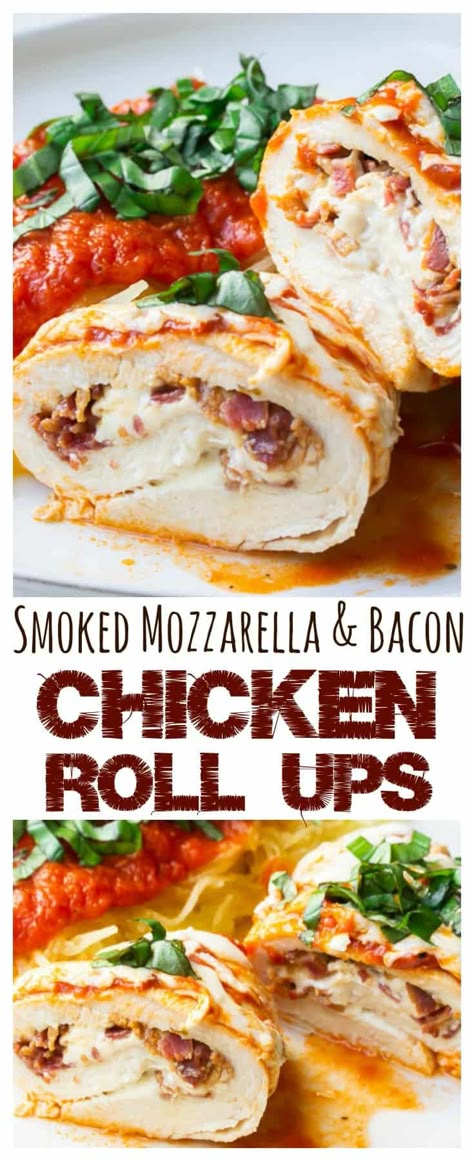 Smoked Mozzarella, Chicken Roll Ups, Chicken Roll, Roll Ups Recipes, Bacon Chicken, Low Carb Meal, Family Friendly Dinners, Chicken Rolls, Low Carb Chicken