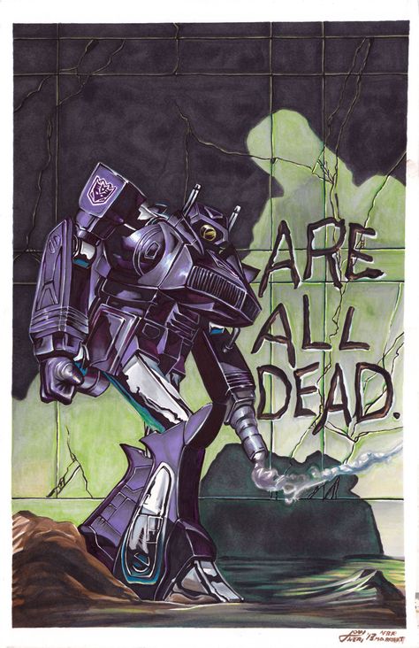 Transformers Shockwave cover recreation Transformers Comic Wallpaper, 80s Comics, Transformers Shockwave, Transformers Comic Art, Shockwave Transformers, Transformers Poster, Transformers Comics, Transformers 5, Transformers Cybertron