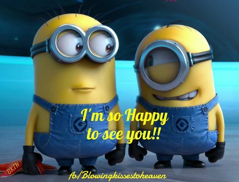 So happy to see you Attention Gif, Minion Humour, Minion Characters, Despicable Me 3, Happy Minions, Sick Humor, Minions Wallpaper, Despicable Me 2, Blockbuster Movies