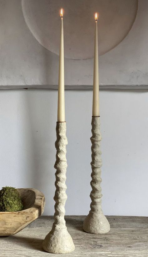 Ceramic Candelabra Centerpiece, Candleholder Ceramic, Ceramic Candle Holders Ideas, Clay Candle Holders Diy, Diy Candle Stick Holder, Ceramic Candleholder, Clay Candle Holders, Candelabra Centerpiece, Pottery Candle Holder