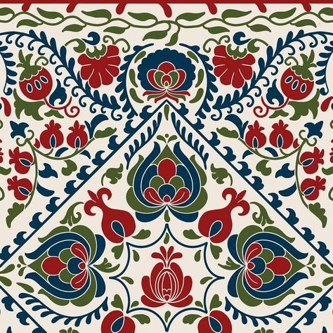 Studio SATURNO on Instagram: "My latest pattern design is inspired by the captivating art of Suzani Suzani, a traditional embroidery technique from Central Asia with intricate florals and vivid colours, has woven its magic into this vibrant creation Swipe over for some Suzani Textiles . . . . #patterndesign #suzaniembroidery #suzani #suzaniinspired #textileart #centralasiaheritage #repeatpattern #seamlesspattern #folkart #surfacepattern #spoonflower #spoonflowerfabric #spoonflowermakers #tex Asia Color Palette, Suzani Pattern, Layout Reference, Runner Pattern, Suzani Fabric, Captivating Art, Traditional Embroidery, Paisley Art, Color Palette Pink