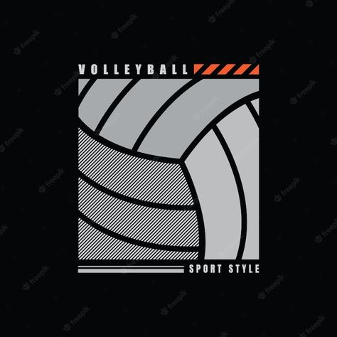 Premium Vector | Volleyball illustration typography. perfect for t shirt design Volleyball T Shirt Design, Volleyball Logos Design Shirts, Volleyball Graphic Design, Sport Tshirt Designs Graphics, Volleyball Logo Design Ideas, Volleyball Graphics, Volleyball Tshirt Designs, Sports Shirt Design, Sport T Shirt Design