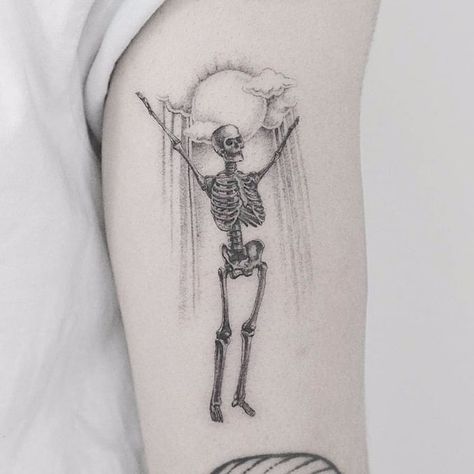 Skeleton Sun Tattoo, Choose Her, Self Love Tattoo, Tattoo Reference, Cloud Tattoo, Skeleton Tattoos, Why Her, Mobile Art, Sun Tattoo