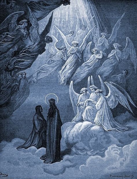 Heavenly art Paul Gustave Doré, Gustavo Dore, Types Of Angels, The Divine Comedy, Divine Comedy, Gustave Dore, Dante Alighieri, Biblical Art, Angels And Demons