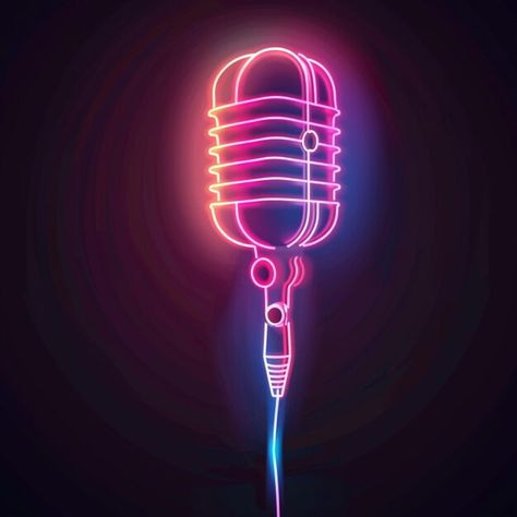 Photo microphone design in vibrant neon ... | Premium Photo #Freepik #photo Neon Microphone, Cute Microphone, Karaoke Poster, Microphone Logo, Microphone Design, Music Mic, Gaming Microphone, Eagle Wallpaper, 2025 Vision