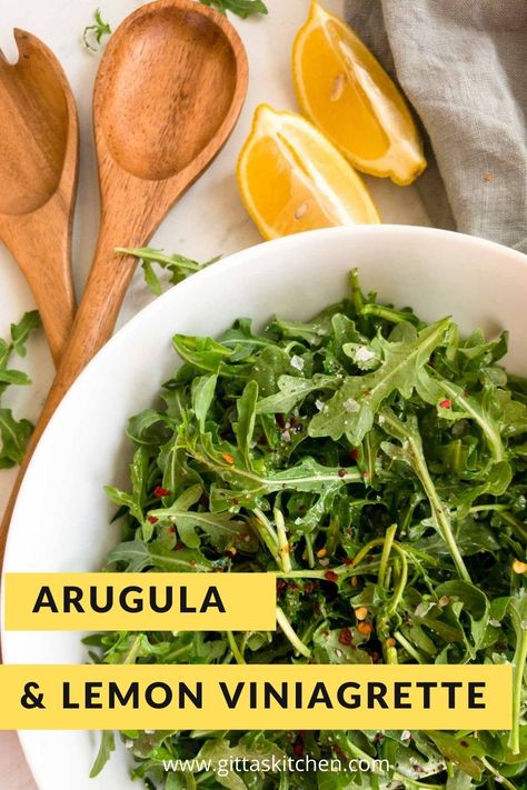 Arugula Side Dish, Arugula Ceaser Salad, Lemony Arugula Salad, Keto Arugula Salad, Arugula Salad With Lemon Vinaigrette, Argula Recipes Salad, Cardiometabolic Recipes, Arugula Salads, Argula Salad