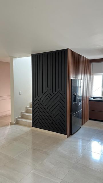 Accent Wall In Stairway, 2023 Accent Wall, Diy Accent Wall Ideas, Modern Accent Wall, Custom Wall Design, Cladding Wall, Wall Cladding Designs, Accent Wall Panels, Accent Wall Design