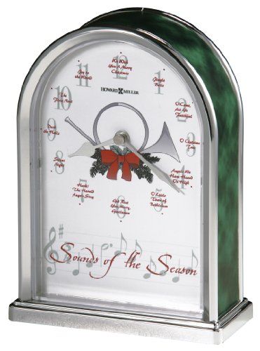 Howard Miller 645687 Sounds of the Season Christmas Clock by * See this great product. Christmas Clock, Howard Miller, Christmas Tabletop, Shelf Clock, Silver Table, Mantel Clocks, Custom Storage, Tabletop Clocks, Grandfather Clock