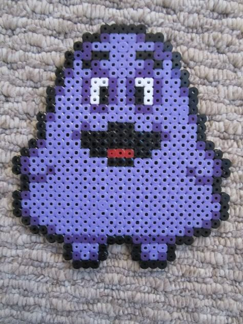 Grimace by perlerbeadcrafts, via Flickr Perler Beads Art, Melty Bead Designs, Melt Beads Patterns, Perler Creations, Melty Bead Patterns, Pearl Beads Pattern, Easy Perler Beads Ideas, Beads Art, Fuse Bead Patterns