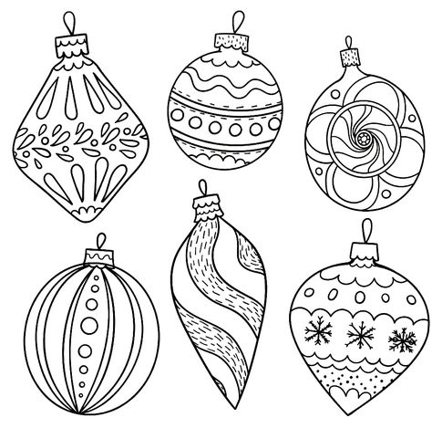 Christmas Bauble Colouring Page, Christmas Baubles Colouring Pages, Christmas Dot Art Free Printable, Christmas Ornaments Coloring, Christmas Ornament Coloring Page, Xmas Drawing, Paper Christmas Decorations, Christmas Window Decorations, Christmas Doodles