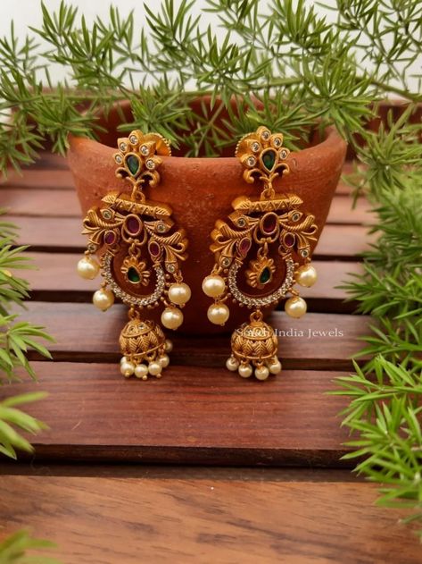 Earrings Archives - Page 10 of 11 - South India Jewels 22k Gold Necklace, Simple Flower Design, Pearl Cluster Earrings, South Indian Jewellery, Bridal Jewelry Collection, Pearl Cluster, Stone Studs, Fashion Jewelry Earrings, Hanging Earrings