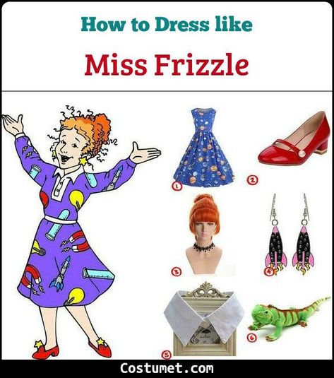 Magic School Bus Costume, Mrs Frizzle Costume, Magic School Bus Characters, Ms Frizzle Costume, School Bus Costume, Miss Frizzle Costume, Frizzle Costume, Mrs Frizzle, Miss Frizzle