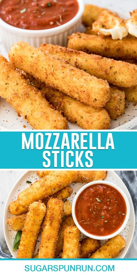 Homemade Cheese Sticks, Homemade Mozzarella Sticks, Mozzarella Sticks Recipe, Homemade Mozzarella, Restaurant Appetizers, Mozzarella Cheese Sticks, Mozzarella Recipes, Mozzarella Sticks, Homemade Marinara