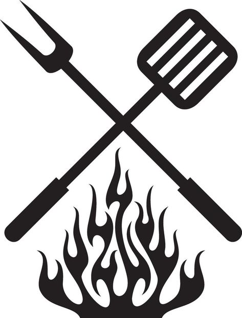 Ilustración de vector de diseño de fuego de parrilla Small Symbols, Small Symbol Tattoos, Street Food Design, Fire Design, Bbq Invitation, Barn Quilt Designs, Fire Designs, Wood Burning Crafts, Bbq Tools