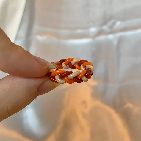 Clay Ring Inspiration, Polymer Clay Nails, Fimo Ringe Aesthetic, Fimo Ring Ideas, Handmade Rings Clay, Women Outfit Style, Clay Ring Ideas, Clay Rings Aesthetic, Fimo Bracelet