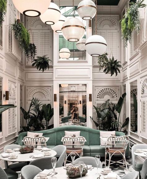 London Hotels, Design Milk, Town And Country, Tea Room, Restaurant Design, Decor Inspiration, Design Inspiration, Ceiling, Restaurant