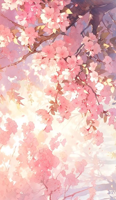 ⁀➷ Wallpaper ✪ Cherry Blossom Drawing, Cherry Blossom Wallpaper, Outdoor Artwork, Jelly Wallpaper, Scene Art, Landscape Artwork, Cool Wallpapers Art, Fantasy Art Landscapes, Pastel Background