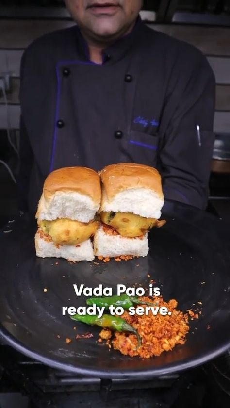 Cook Studio - Vada Pao Recipe Vada Pao, Pao Recipe, Finger Food, Salmon Burgers, Finger Foods, Ethnic Recipes