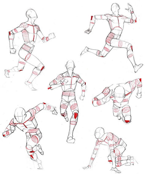 Comic Poses Drawing, Arms Out Pose, Construction Reference, Drawing Improvement, Drawing Bodies, Art Anatomy, Body Construction, Perspective Drawing Lessons, Dynamic Pose