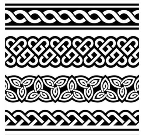 Viking Designs Pattern, Celtic Band Tattoo, Tattoo Design Flower, Tattoo Band, Om Tattoo Design, Celtic Artwork, Wood Burning Patterns Stencil, Art Effects, Celtic Band