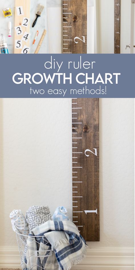 Kids Height Chart Diy, Height Chart Diy, Growth Chart Ruler Diy, Growth Charts Diy, Wood Height Chart, Wooden Ruler Growth Chart, Kid Height Ruler, Ruler Growth Chart, Wall Ruler