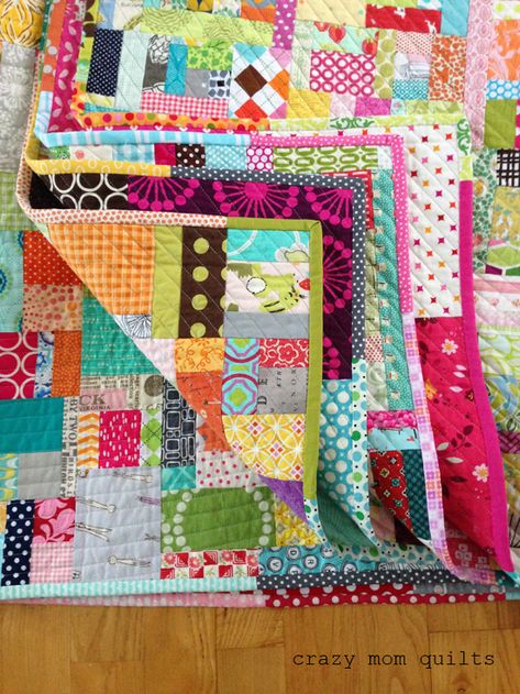 Crumb Quilt, Colorful Quilt, Crazy Quilt Blocks, Quilt Modernen, Scrappy Quilt Patterns, Crazy Mom, Quilts Decor, String Quilts, Scrap Quilt Patterns